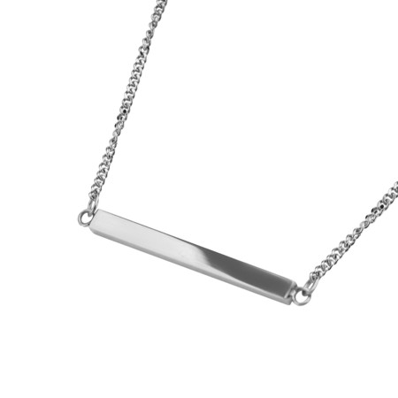 Stainless Steel Plain Bar Necklace - SSP282NK1